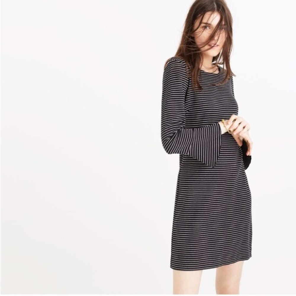 Madewell Knit Bell-Sleeve Dress in Stripe